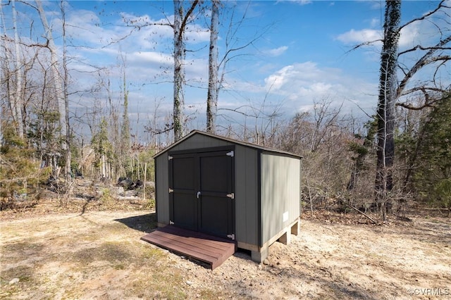 view of shed