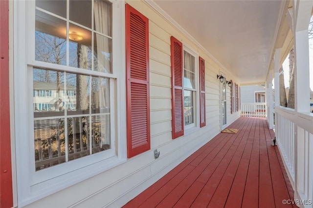 wooden deck with covered porch