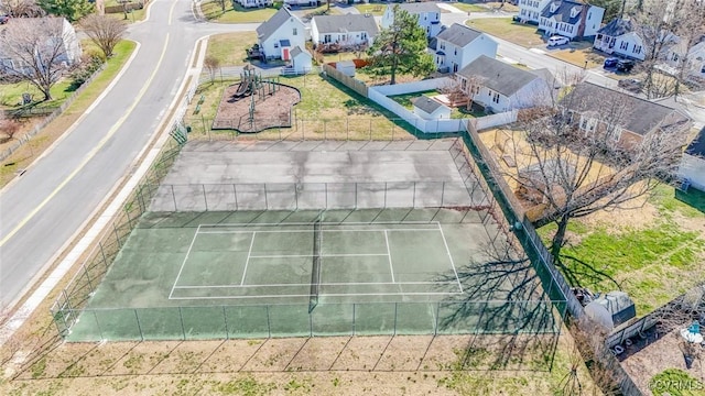 bird's eye view with a residential view