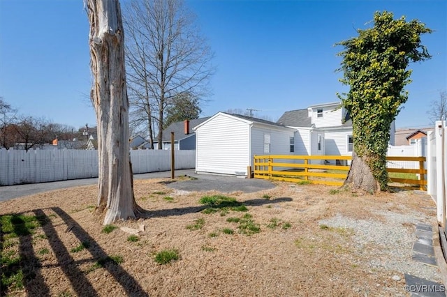 view of yard with fence