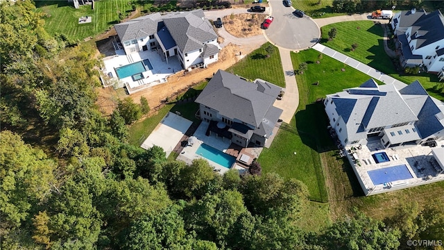 aerial view featuring a residential view