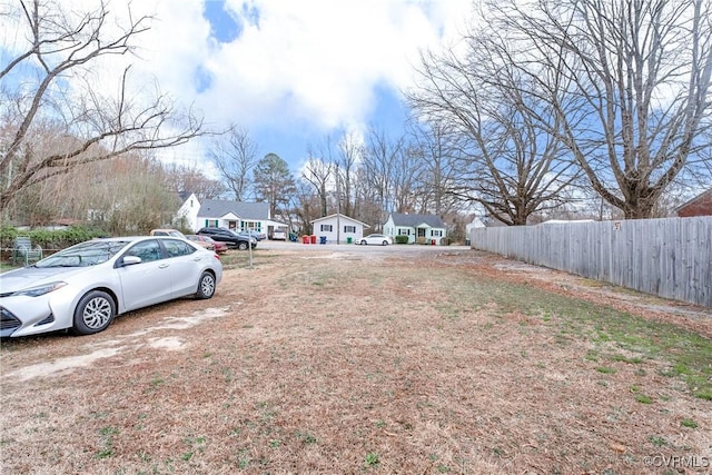 view of yard with fence