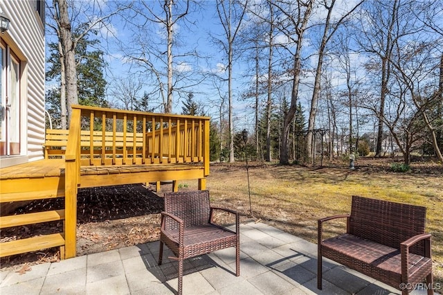 view of patio featuring a deck