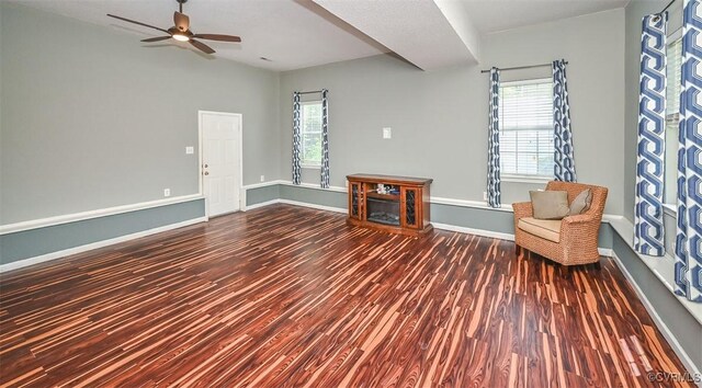 3090 Magnolia Woods Ct, Quinton, VA 23141 - unfurnished room featuring plenty of natural light, a ceiling fan, baseboards, and wood finished floors
