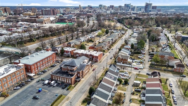 drone / aerial view with a view of city