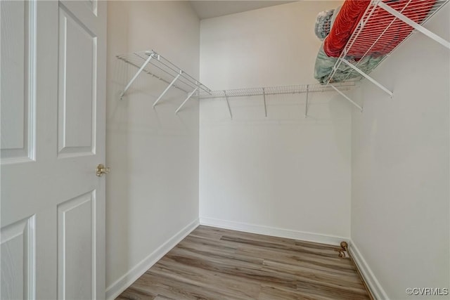 spacious closet with wood finished floors