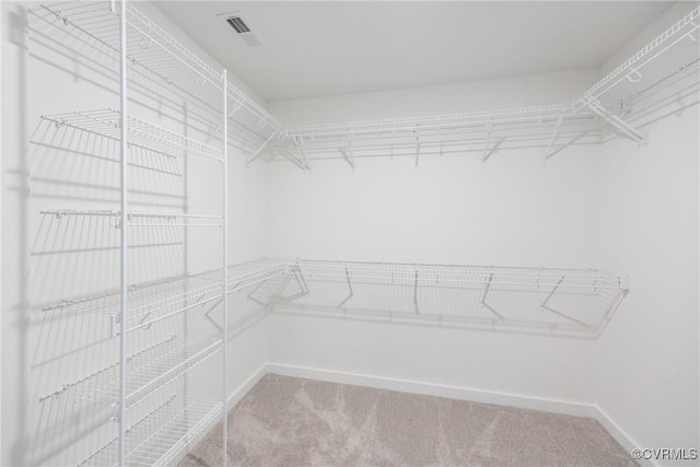 spacious closet with carpet and visible vents