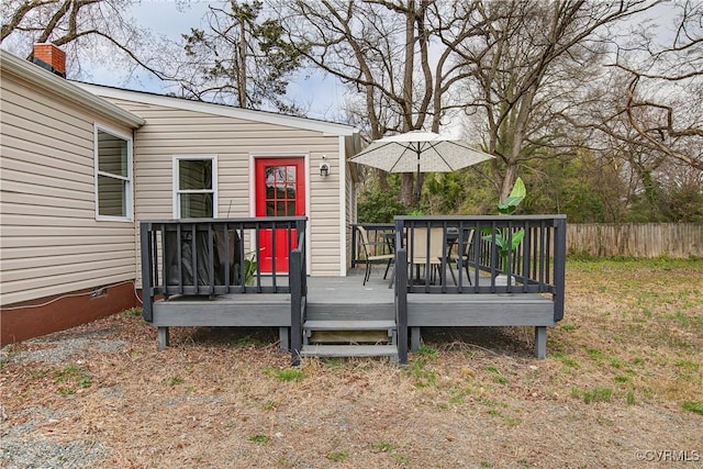 wooden deck with fence