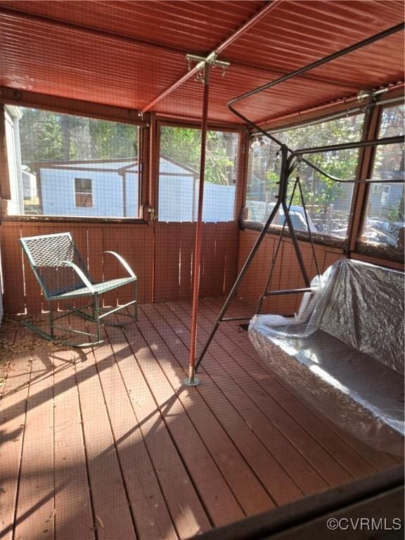 view of unfurnished sunroom