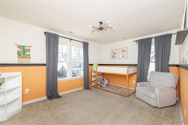 8160 Lyman Ct, Mechanicsville, VA 23116 - bedroom featuring carpet floors and a chandelier