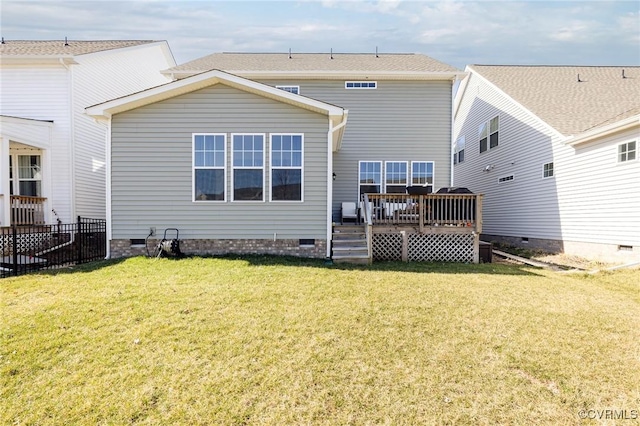 8160 Lyman Ct, Mechanicsville, VA 23116 - rear view of property featuring crawl space and a deck