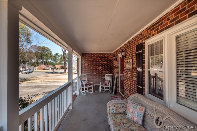 view of patio featuring covered porch