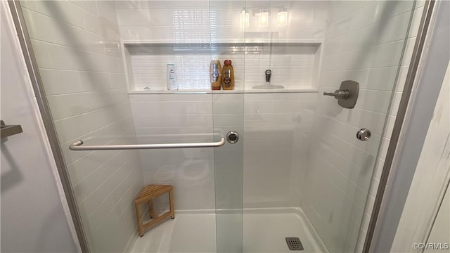 full bathroom featuring a shower stall