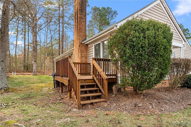 view of home's exterior with a chimney