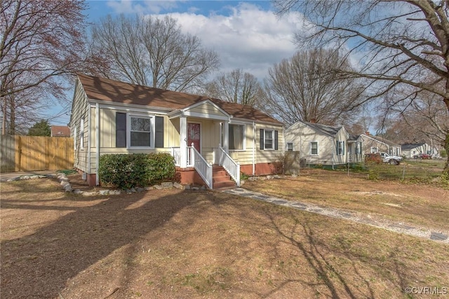 bungalow with fence