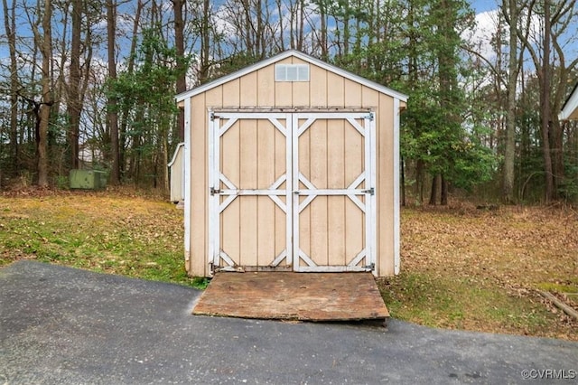 view of shed