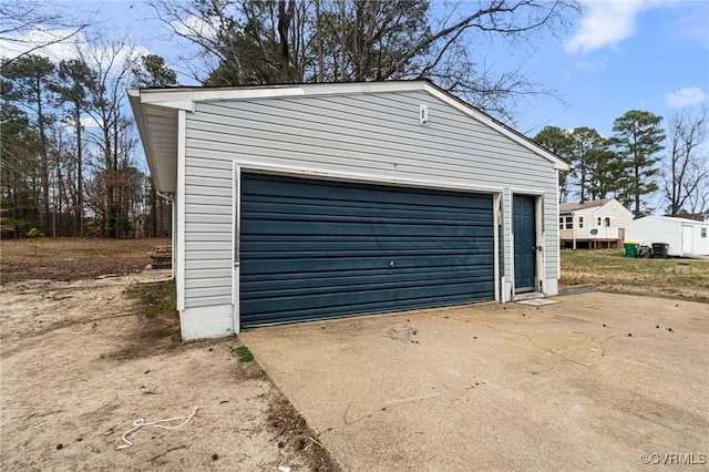 view of garage