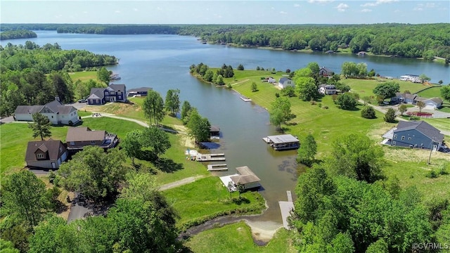 6210 Stubbs Cove Ln, Spotsylvania, VA 22551 - bird's eye view with a water view and a forest view