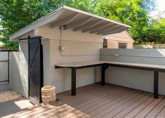 wooden terrace with fence