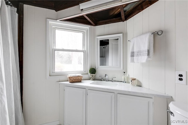 bathroom with toilet and vanity