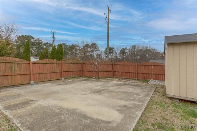 view of yard with a fenced backyard and a patio area