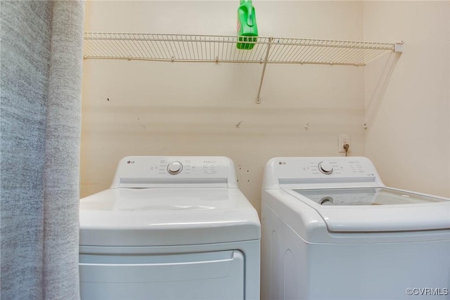 laundry room featuring laundry area and independent washer and dryer