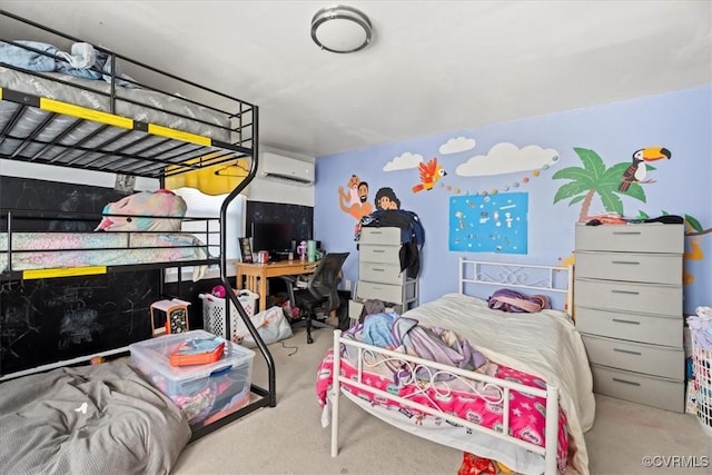 bedroom with a wall unit AC