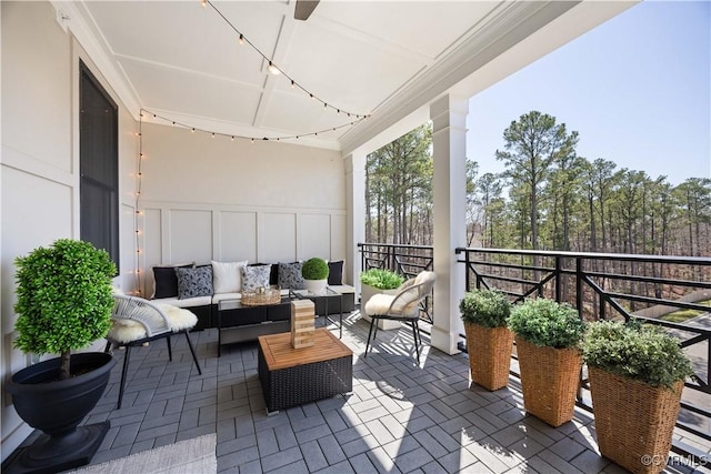 view of patio with an outdoor hangout area