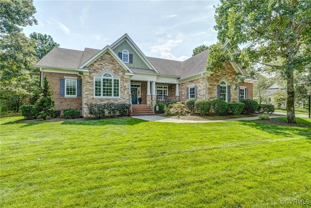 12713 Dell Hill Ct, Chester, VA 23831 - craftsman-style home featuring a shingled roof, stone siding, and a front lawn