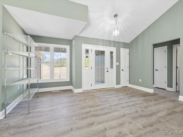 0 Silver Trail Cir, Lawrenceville, VA 23868 - entryway with baseboards, wood finished floors, and vaulted ceiling