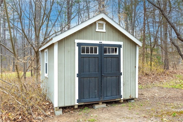 view of shed