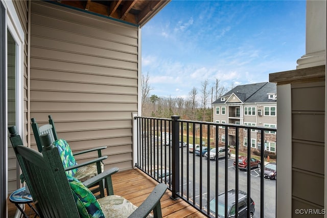 balcony with a residential view