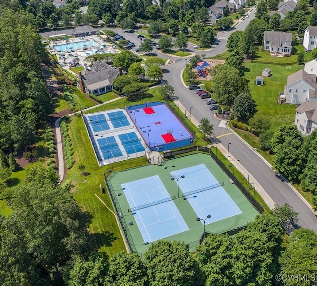 aerial view featuring a residential view