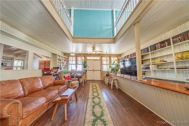 257 Horseshoe Bend Rd, Deltaville, VA 23043 - living area featuring hardwood / wood-style floors and ceiling fan