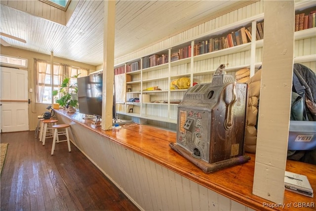 257 Horseshoe Bend Rd, Deltaville, VA 23043 - office space featuring wood-type flooring and a skylight