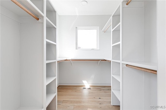 spacious closet featuring wood finished floors
