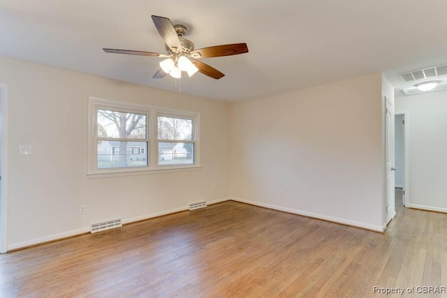 104 Clemwood Pkwy, Hampton, VA 23669 - unfurnished room with light wood-style flooring, a ceiling fan, visible vents, and baseboards