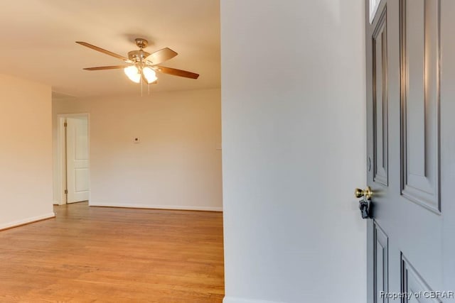 104 Clemwood Pkwy, Hampton, VA 23669 - unfurnished room featuring a ceiling fan, baseboards, and light wood finished floors