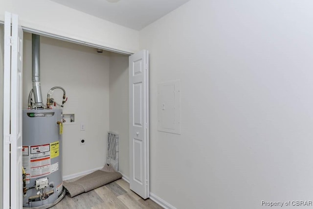 utilities featuring electric panel and water heater