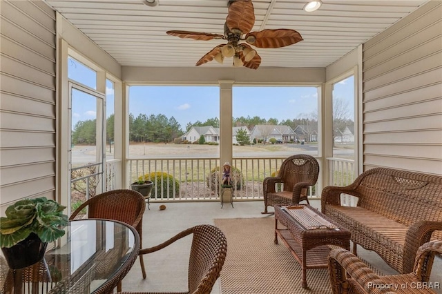 22 Crossroad, Irvington, VA 22480 - sunroom with plenty of natural light and ceiling fan
