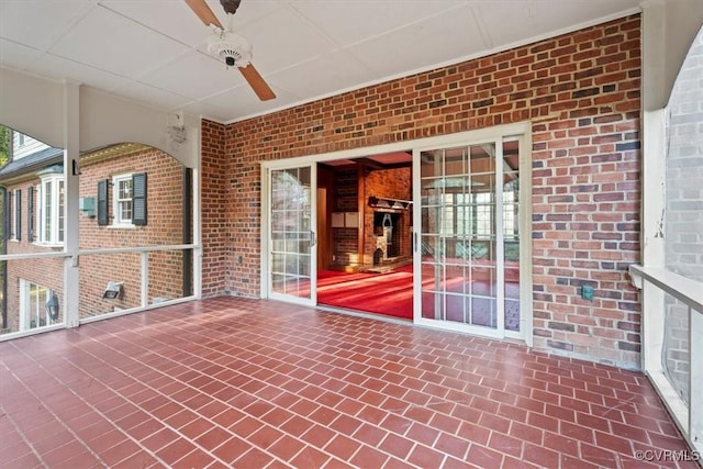 view of patio with ceiling fan