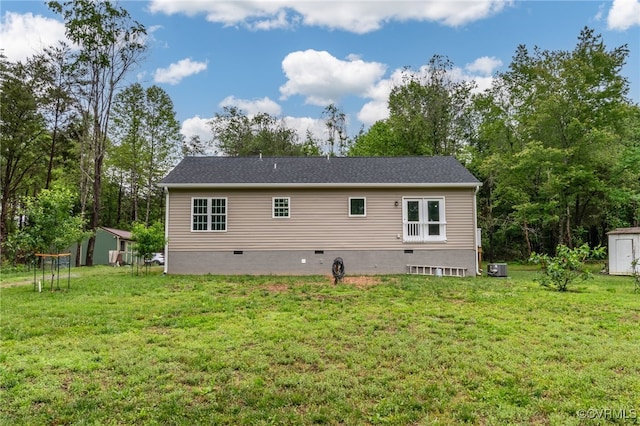 42 Mt Elba Rd, Columbia, VA 23038 - rear view of property with a storage shed, an outbuilding, a yard, and crawl space