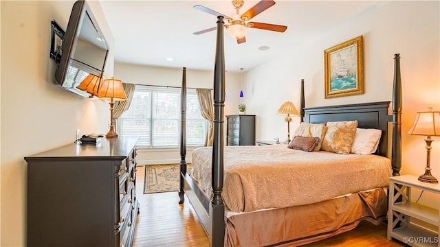 1729 Lake Forest Dr, Mineral, VA 23117 - bedroom with recessed lighting, wood finished floors, and ceiling fan