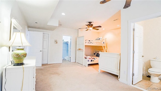 1729 Lake Forest Dr, Mineral, VA 23117 - bedroom with a walk in closet, visible vents, light carpet, and recessed lighting