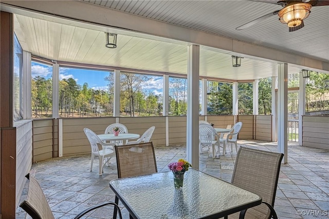 1729 Lake Forest Dr, Mineral, VA 23117 - sunroom featuring outdoor dining space and a ceiling fan