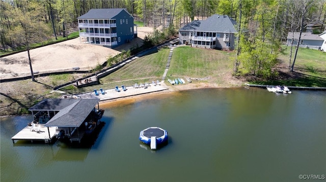 1729 Lake Forest Dr, Mineral, VA 23117 - aerial view with a wooded view and a water view
