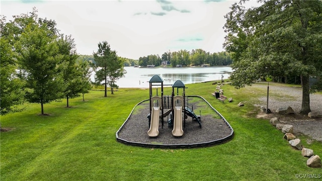 1729 Lake Forest Dr, Mineral, VA 23117 - community playground featuring a yard and a water view