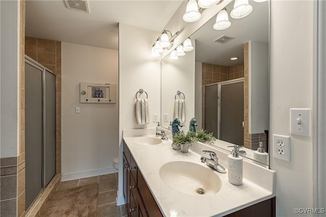 1635 Dorset Meadows Ln, Powhatan, VA 23139 - full bathroom featuring double vanity and a shower stall