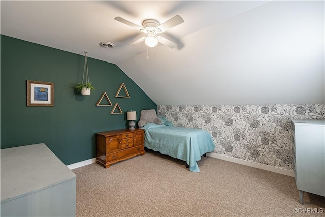 1635 Dorset Meadows Ln, Powhatan, VA 23139 - carpeted bedroom with lofted ceiling and ceiling fan