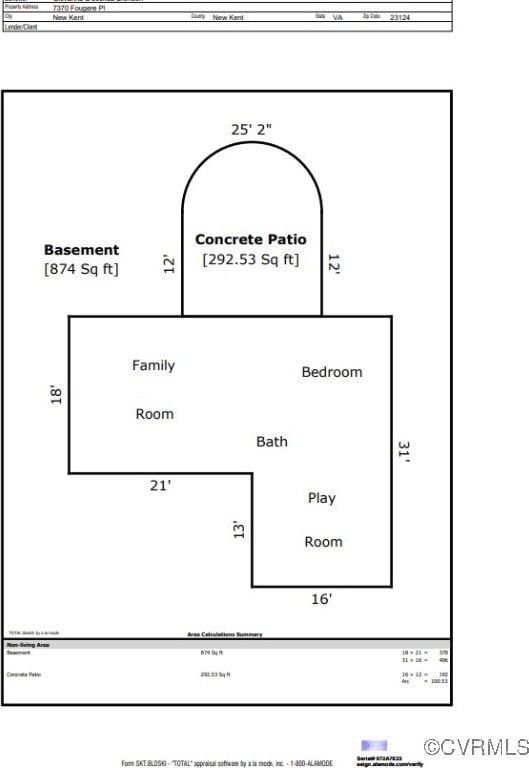 7370 Fougere Pl, New Kent, VA 23124 - view of floor plan / room layout
